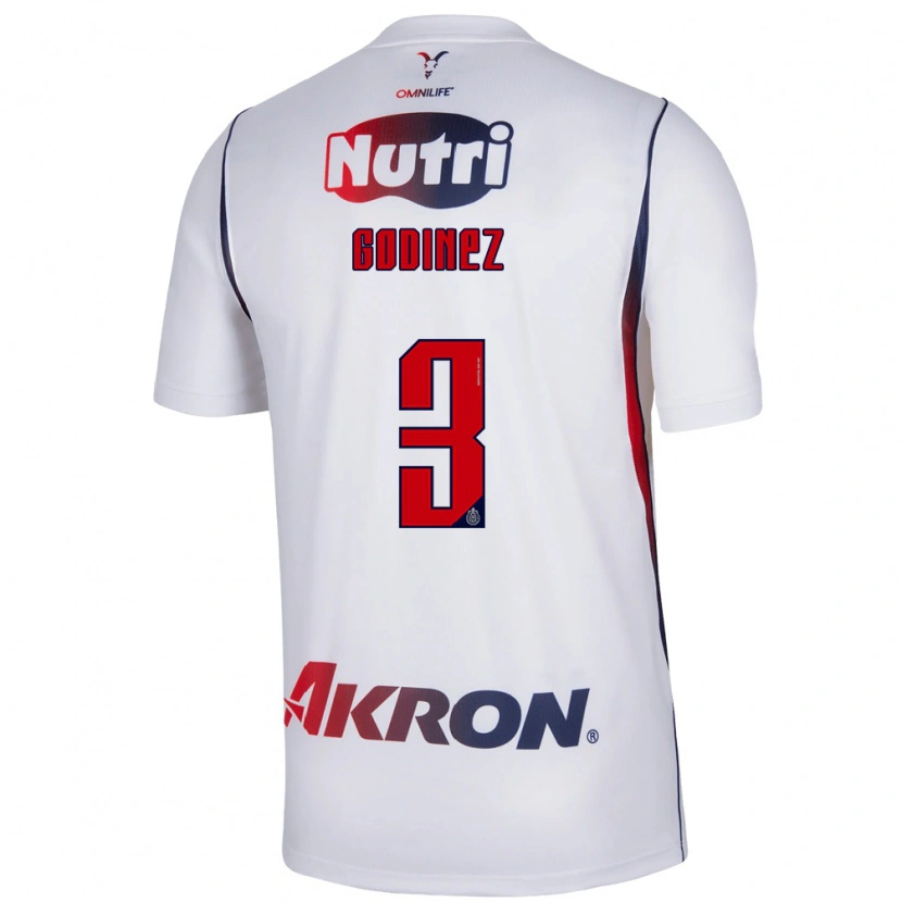 Danxen Enfant Maillot Damaris Godínez #3 Blanc Bleu Marine Rouge Tenues Extérieur 2026/27 T-Shirt