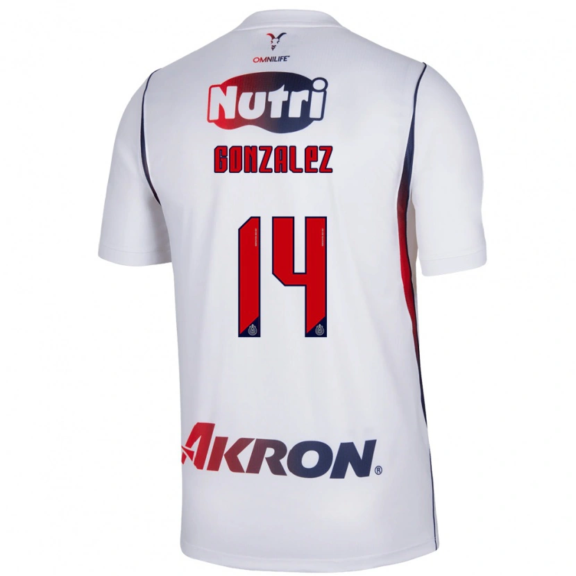 Danxen Enfant Maillot Ivonne González #14 Blanc Bleu Marine Rouge Tenues Extérieur 2026/27 T-Shirt