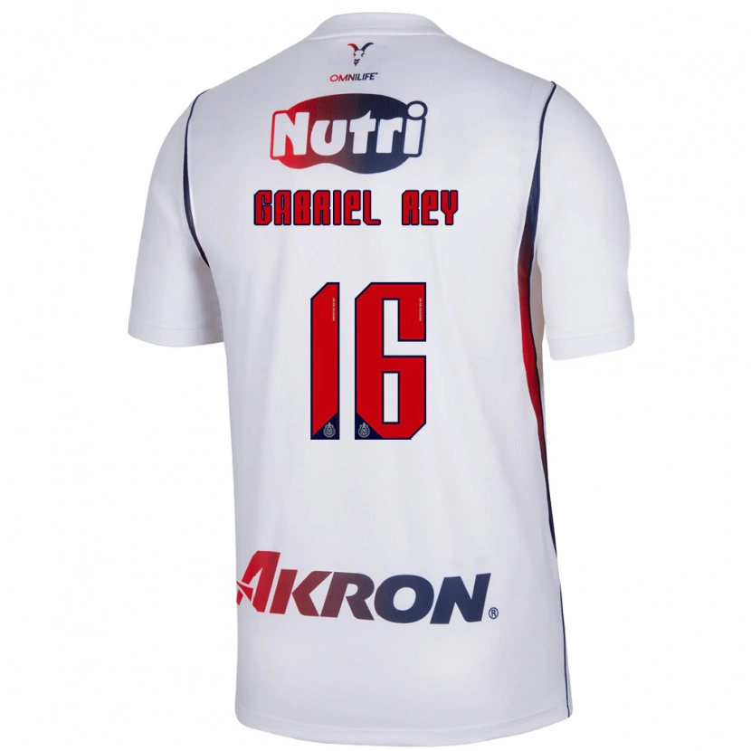 Danxen Enfant Maillot Luis Gabriel Rey #16 Blanc Bleu Marine Rouge Tenues Extérieur 2026/27 T-Shirt