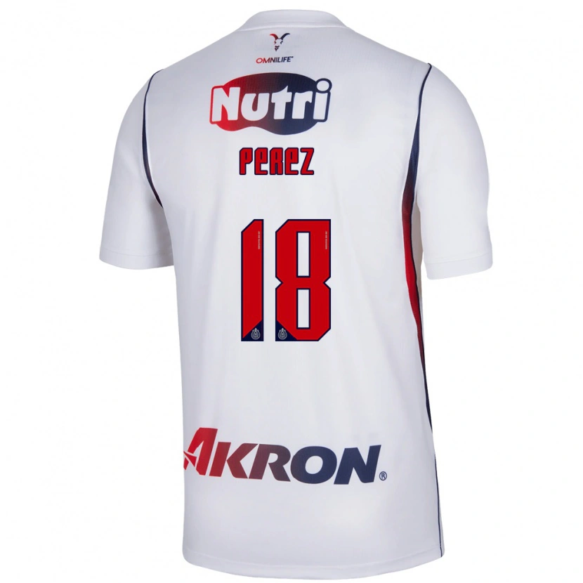 Danxen Enfant Maillot Jonathan Pérez #18 Blanc Bleu Marine Rouge Tenues Extérieur 2026/27 T-Shirt