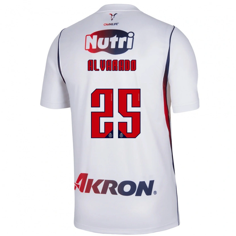 Danxen Enfant Maillot Roberto Alvarado #25 Blanc Bleu Marine Rouge Tenues Extérieur 2026/27 T-Shirt