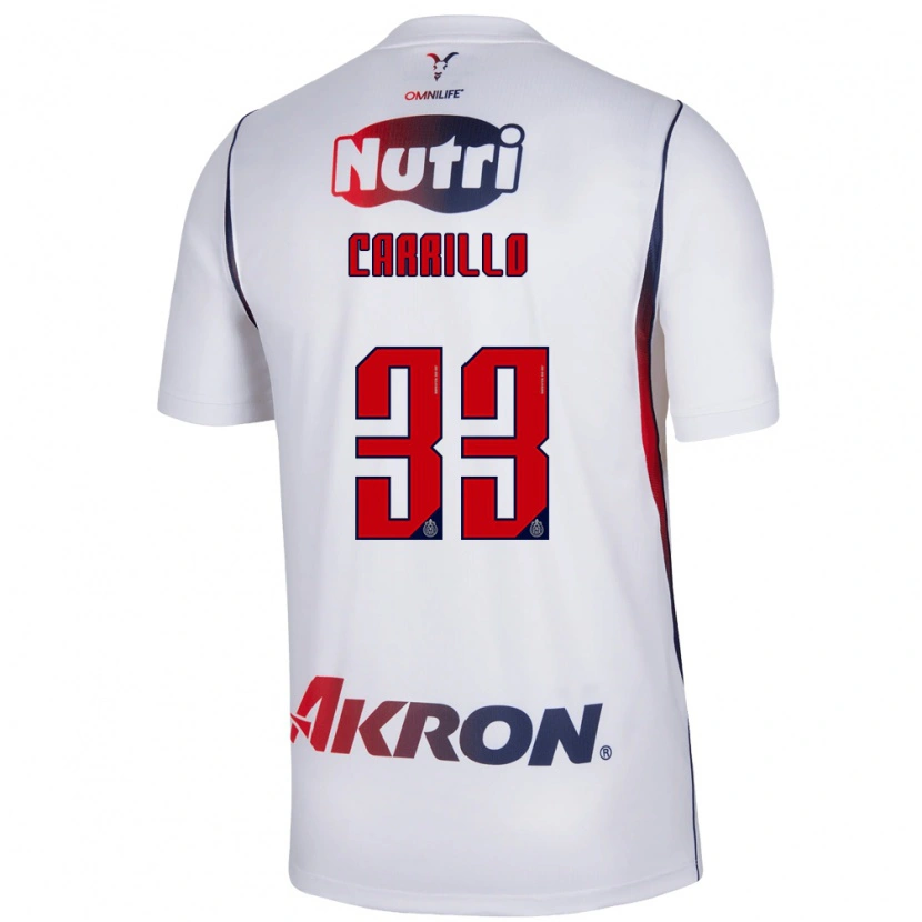 Danxen Enfant Maillot Jordán Carrillo #33 Blanc Bleu Marine Rouge Tenues Extérieur 2026/27 T-Shirt