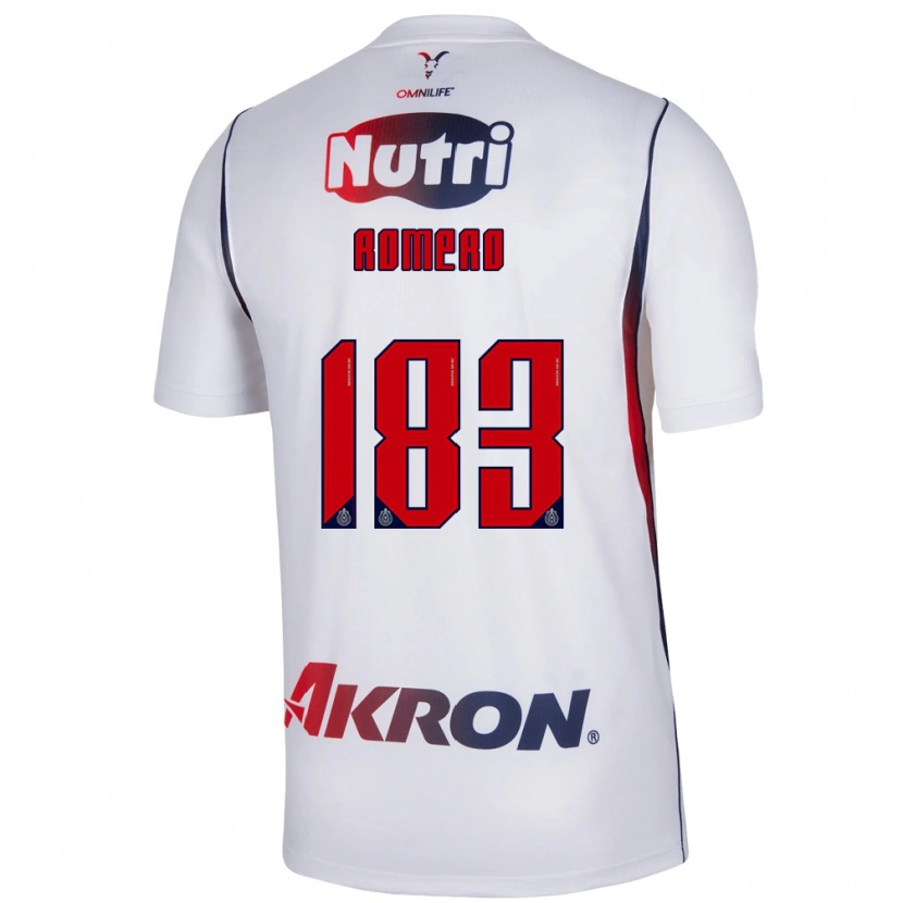 Danxen Enfant Maillot Javen Romero #183 Blanc Bleu Marine Rouge Tenues Extérieur 2026/27 T-Shirt
