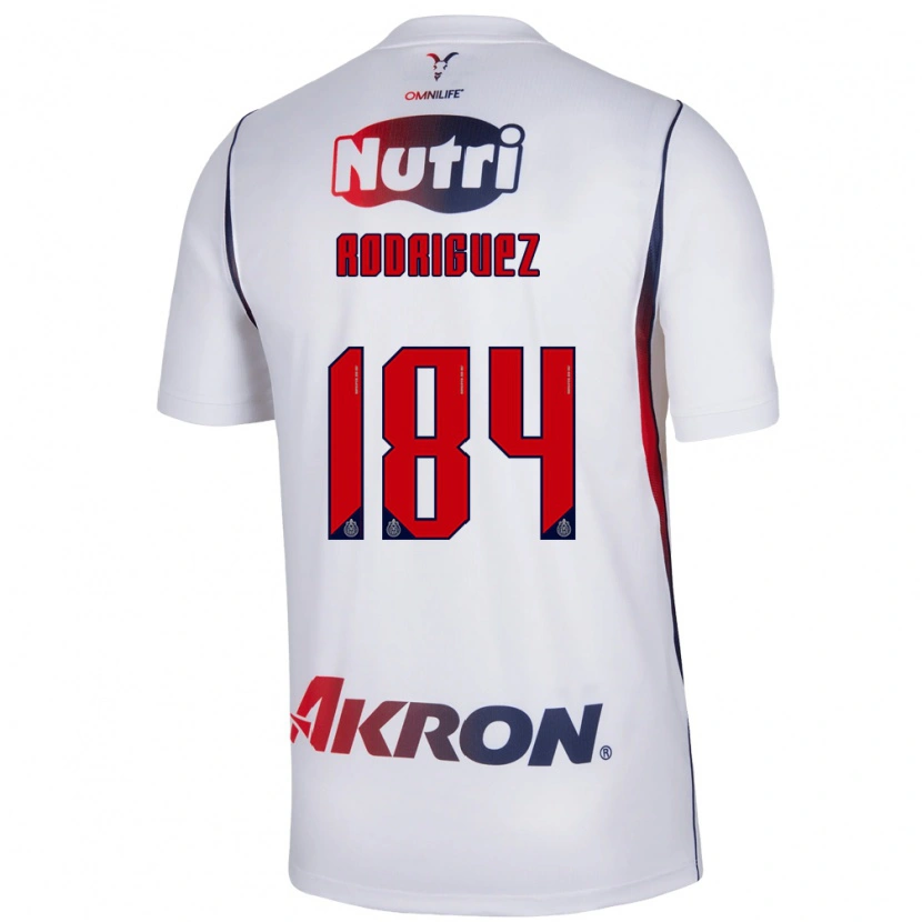Danxen Enfant Maillot Emiliano Rodríguez #184 Blanc Bleu Marine Rouge Tenues Extérieur 2026/27 T-Shirt