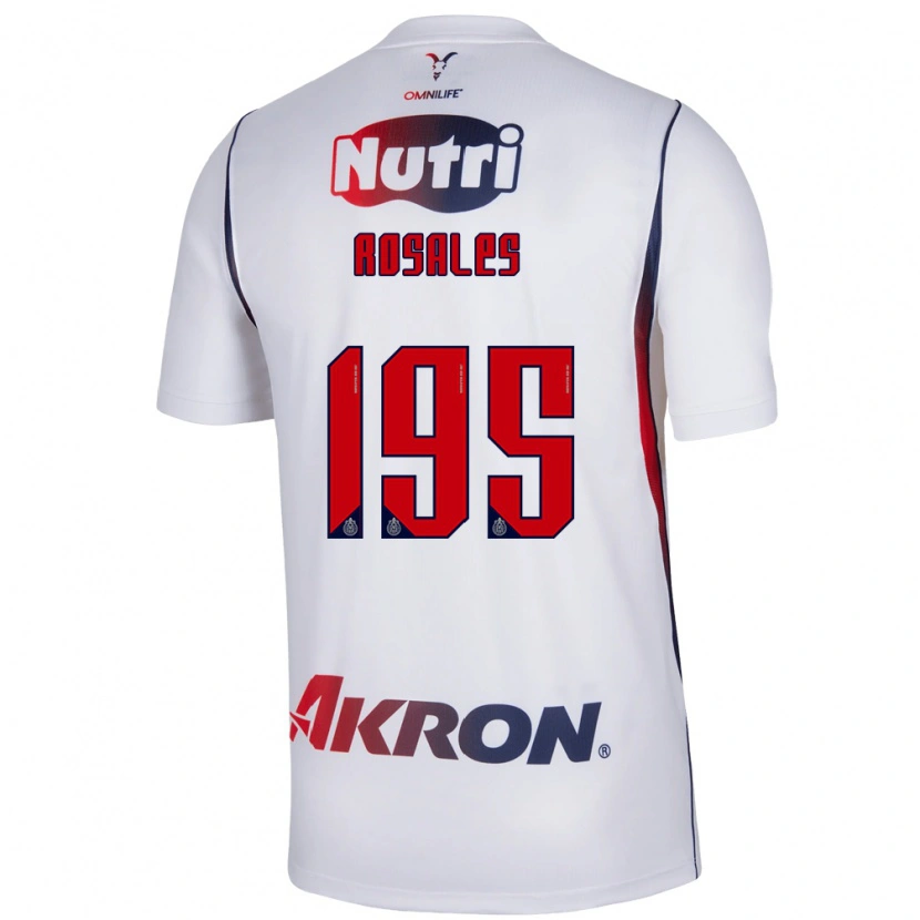 Danxen Enfant Maillot Diego Rosales #195 Blanc Bleu Marine Rouge Tenues Extérieur 2026/27 T-Shirt