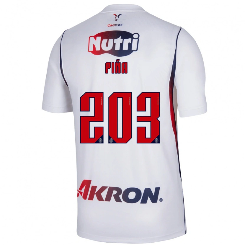 Danxen Enfant Maillot Fernando Piña #203 Blanc Bleu Marine Rouge Tenues Extérieur 2026/27 T-Shirt