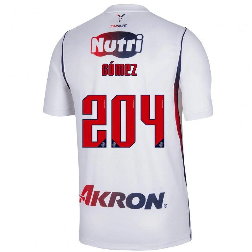 Danxen Enfant Maillot Luis Gómez #204 Blanc Bleu Marine Rouge Tenues Extérieur 2026/27 T-Shirt