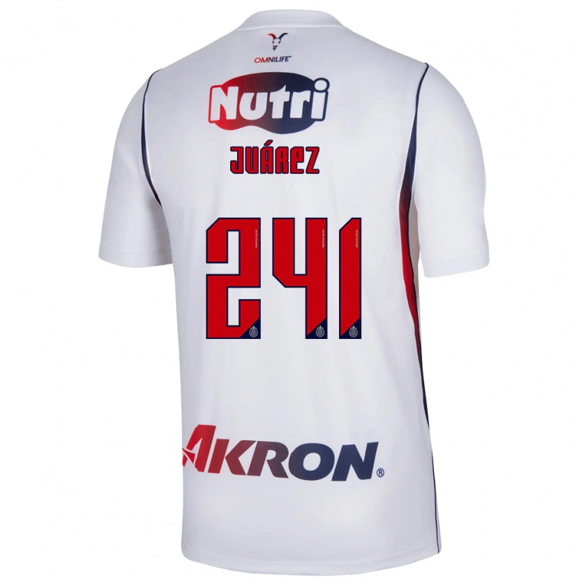 Danxen Enfant Maillot Hugo Juárez #241 Blanc Bleu Marine Rouge Tenues Extérieur 2026/27 T-Shirt