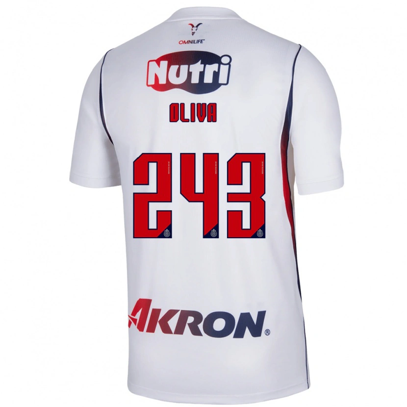 Danxen Enfant Maillot Diego Oliva #243 Blanc Bleu Marine Rouge Tenues Extérieur 2026/27 T-Shirt