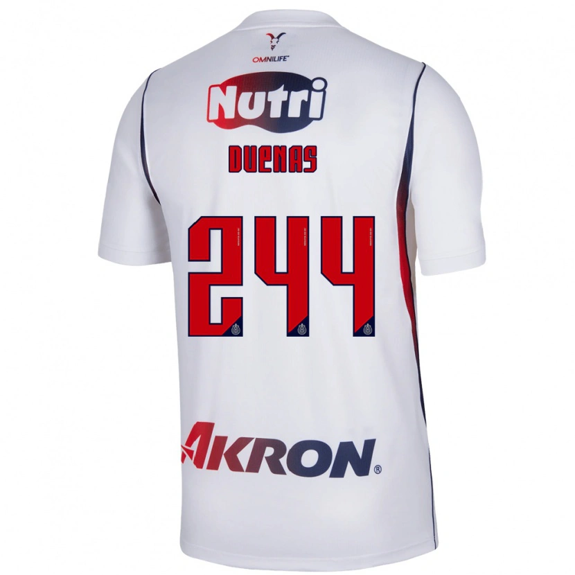 Danxen Enfant Maillot Omar Dueñas #244 Blanc Bleu Marine Rouge Tenues Extérieur 2026/27 T-Shirt