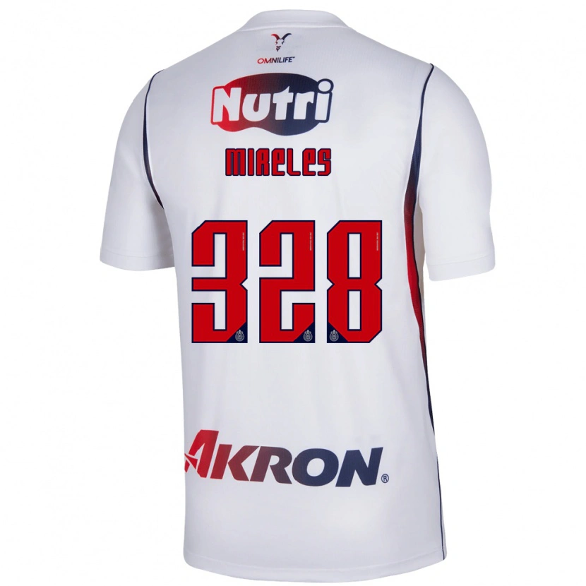 Danxen Enfant Maillot Ricardo Mireles #328 Blanc Bleu Marine Rouge Tenues Extérieur 2026/27 T-Shirt