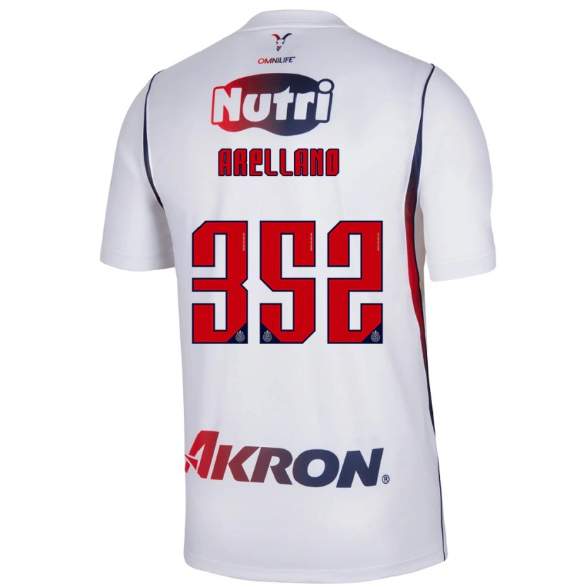 Danxen Enfant Maillot Santiago Arellano #352 Blanc Bleu Marine Rouge Tenues Extérieur 2026/27 T-Shirt