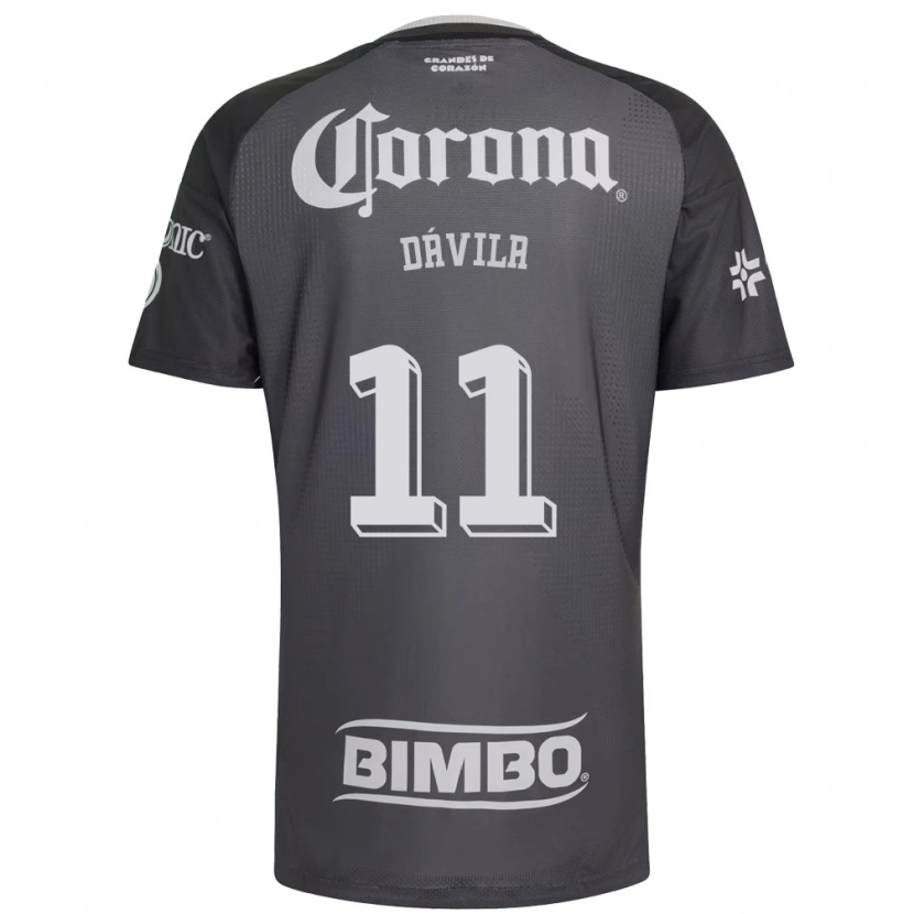 Danxen Enfant Maillot Víctor Dávila #11 Gris Blanc Noir Tenues Extérieur 2026/27 T-Shirt