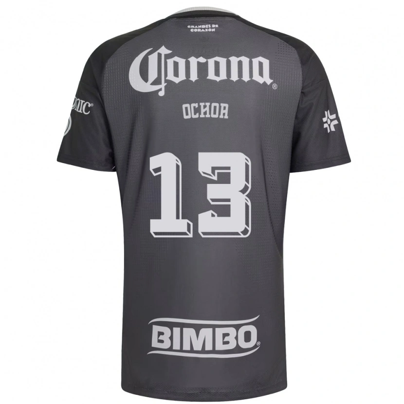 Danxen Enfant Maillot Guillermo Ochoa #13 Gris Blanc Noir Tenues Extérieur 2026/27 T-Shirt