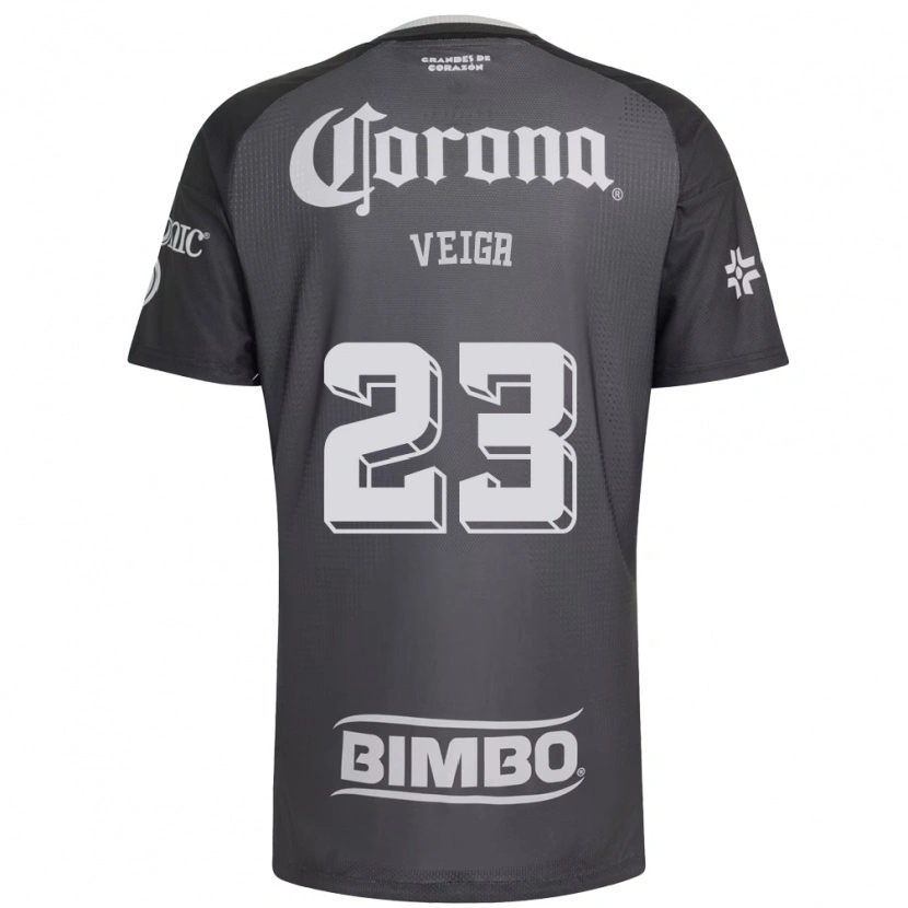 Danxen Enfant Maillot Raphael Veiga #23 Gris Blanc Noir Tenues Extérieur 2026/27 T-Shirt