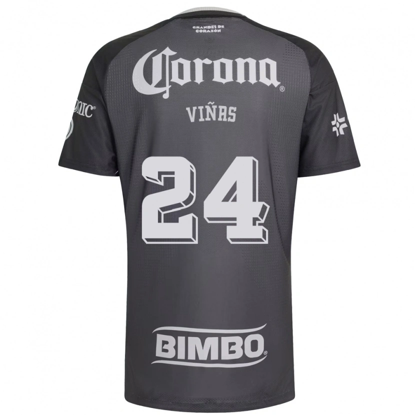 Danxen Enfant Maillot Federico Viñas #24 Gris Blanc Noir Tenues Extérieur 2026/27 T-Shirt
