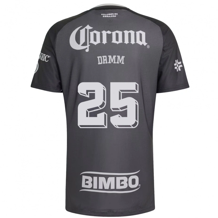 Danxen Enfant Maillot Jurgen Damm #25 Gris Blanc Noir Tenues Extérieur 2026/27 T-Shirt