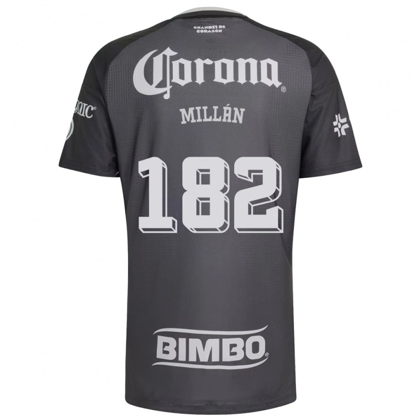 Danxen Enfant Maillot Daniel Millán #182 Gris Blanc Noir Tenues Extérieur 2026/27 T-Shirt