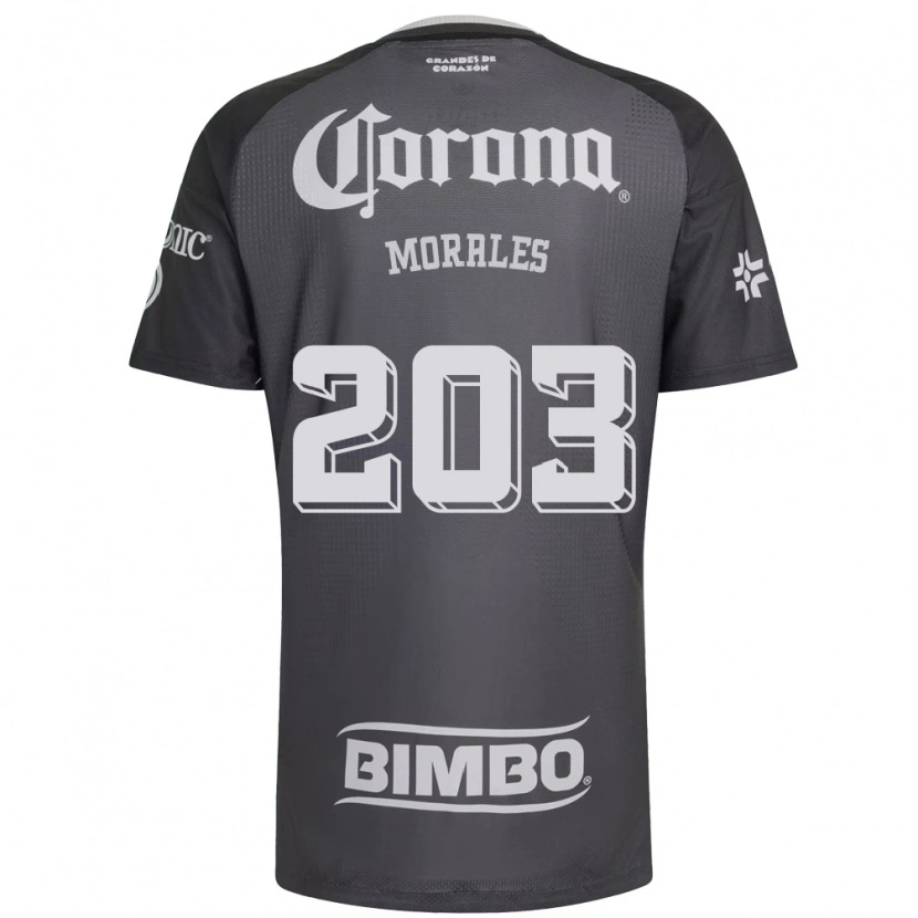 Danxen Enfant Maillot Alan Morales #203 Gris Blanc Noir Tenues Extérieur 2026/27 T-Shirt