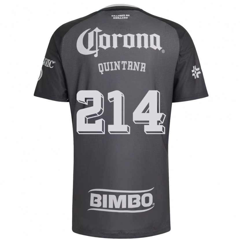 Danxen Enfant Maillot Diego Quintana #214 Gris Blanc Noir Tenues Extérieur 2026/27 T-Shirt