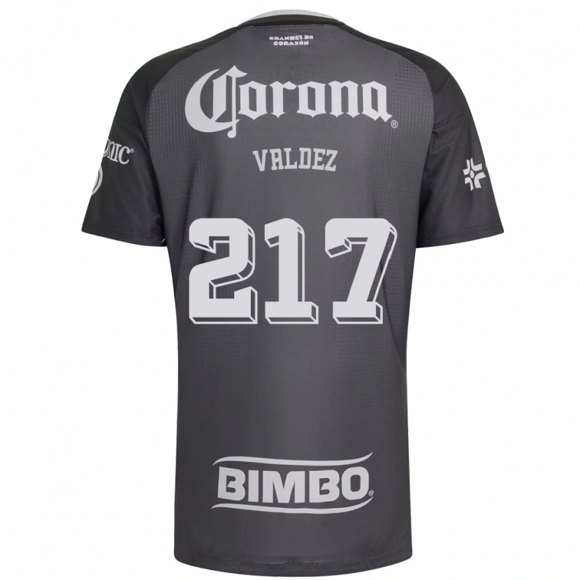 Danxen Enfant Maillot Víctor Valdez #217 Gris Blanc Noir Tenues Extérieur 2026/27 T-Shirt