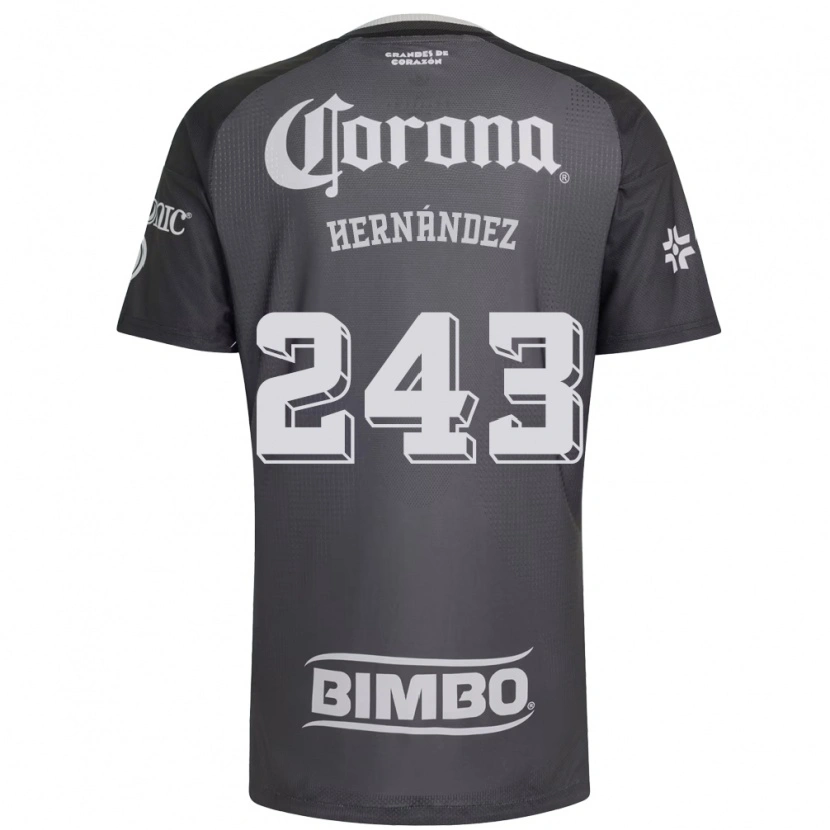 Danxen Enfant Maillot Eduardo Hernández #243 Gris Blanc Noir Tenues Extérieur 2026/27 T-Shirt