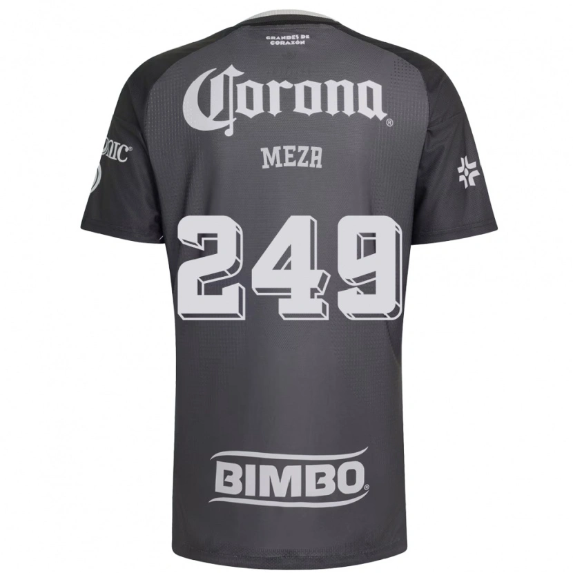 Danxen Enfant Maillot Enrique Meza #249 Gris Blanc Noir Tenues Extérieur 2026/27 T-Shirt