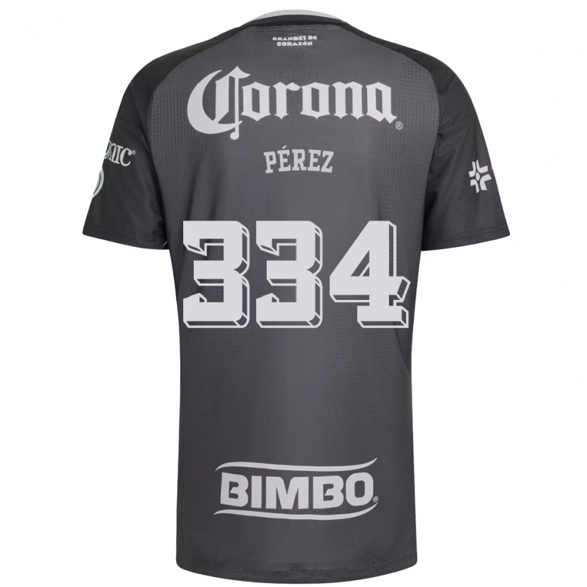 Danxen Enfant Maillot Diego Pérez #334 Gris Blanc Noir Tenues Extérieur 2026/27 T-Shirt