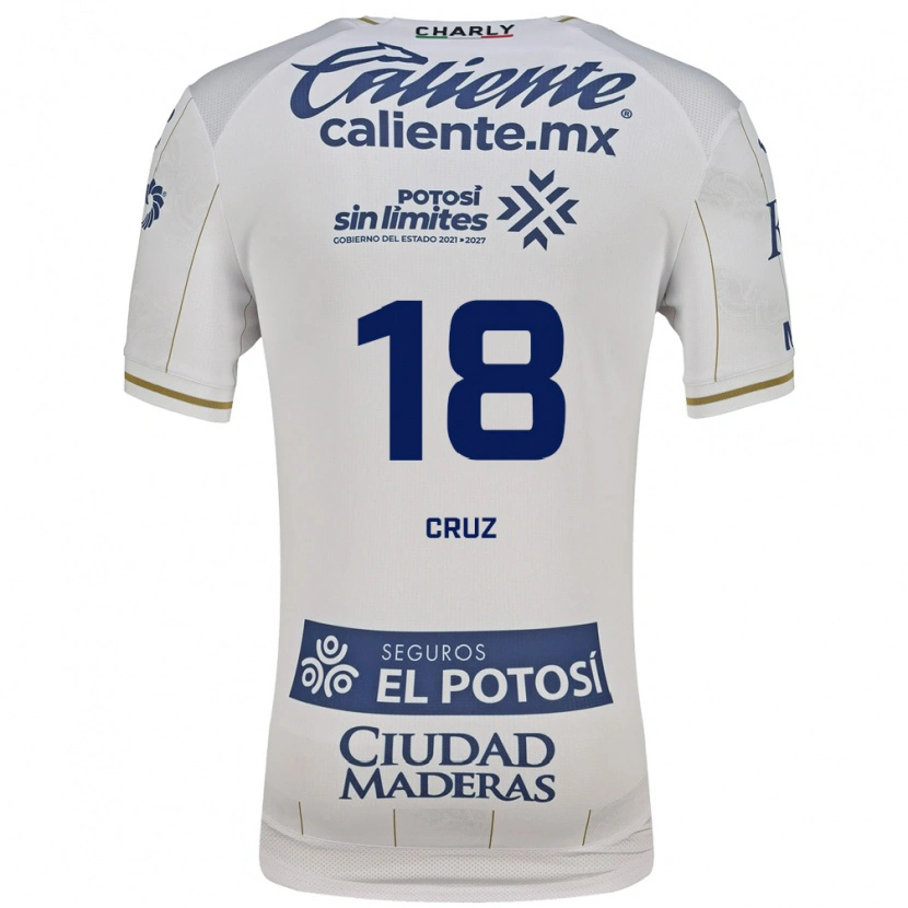 Danxen Enfant Maillot Aldo Cruz #18 Blanc Bleu Tenues Extérieur 2026/27 T-Shirt
