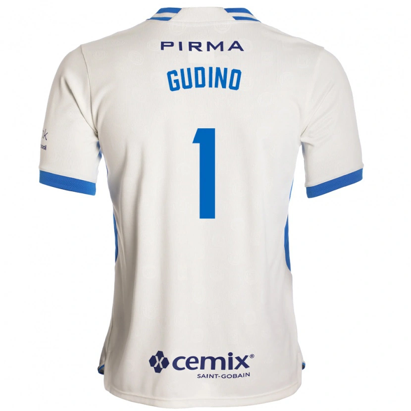 Danxen Enfant Maillot Andrés Gudiño #1 Blanc Bleu Rouge Tenues Extérieur 2026/27 T-Shirt