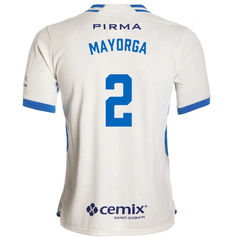 Danxen Enfant Maillot Alejandro Mayorga #2 Blanc Bleu Rouge Tenues Extérieur 2026/27 T-Shirt