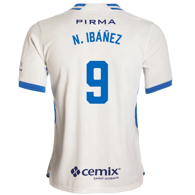 Danxen Enfant Maillot Nicolás Ibáñez #9 Blanc Bleu Rouge Tenues Extérieur 2026/27 T-Shirt