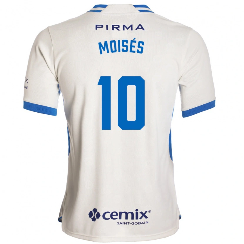 Danxen Enfant Maillot Moisés Vieira #10 Blanc Bleu Rouge Tenues Extérieur 2026/27 T-Shirt