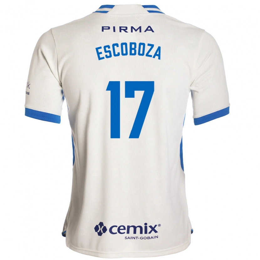 Danxen Enfant Maillot Alonso Escoboza #17 Blanc Bleu Rouge Tenues Extérieur 2026/27 T-Shirt