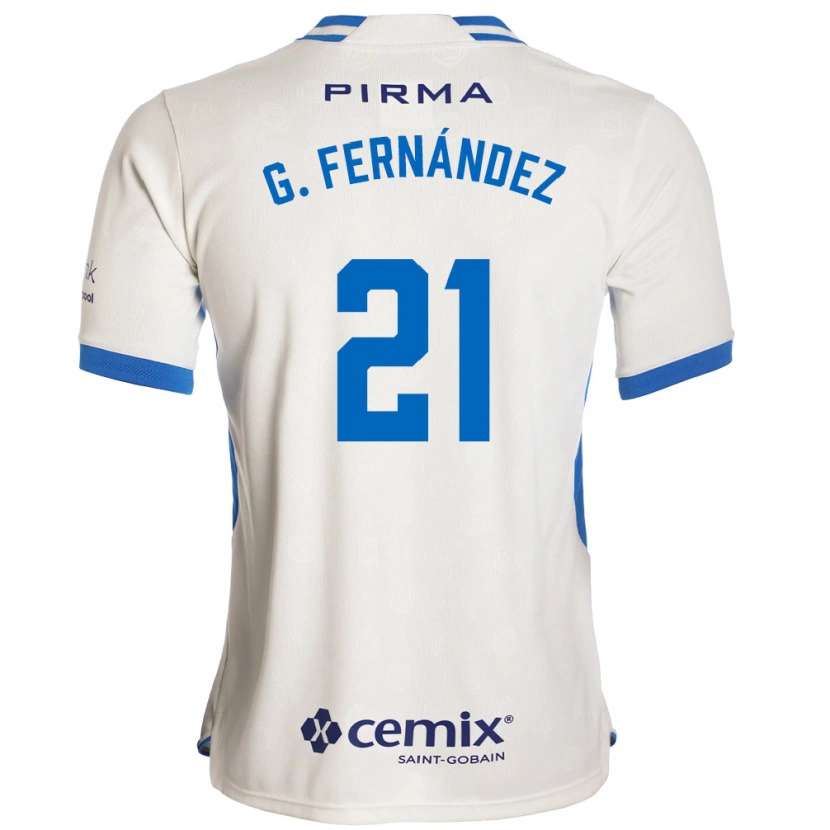 Danxen Enfant Maillot Gabriel Fernández #21 Blanc Bleu Rouge Tenues Extérieur 2026/27 T-Shirt