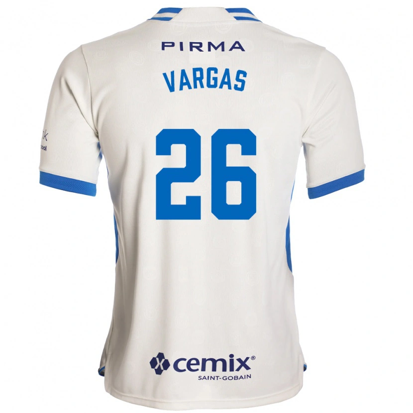 Danxen Enfant Maillot Carlos Vargas #26 Blanc Bleu Rouge Tenues Extérieur 2026/27 T-Shirt