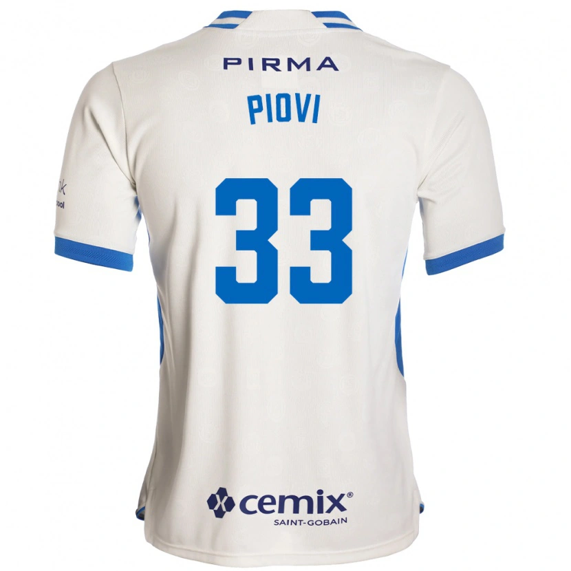 Danxen Enfant Maillot Gonzalo Piovi #33 Blanc Bleu Rouge Tenues Extérieur 2026/27 T-Shirt