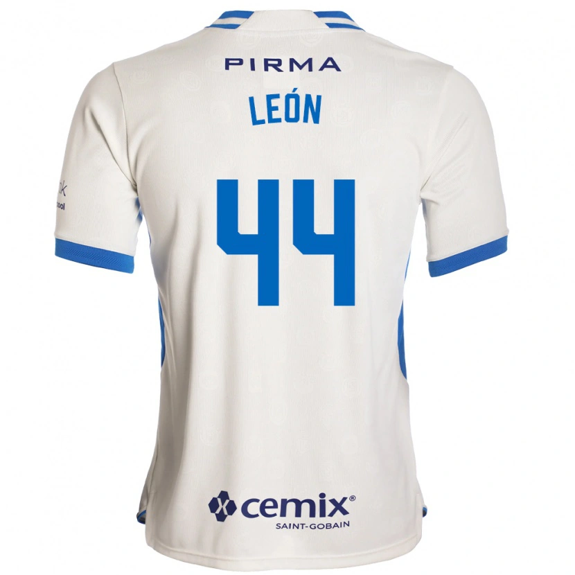 Danxen Enfant Maillot Cristhian León #44 Blanc Bleu Rouge Tenues Extérieur 2026/27 T-Shirt