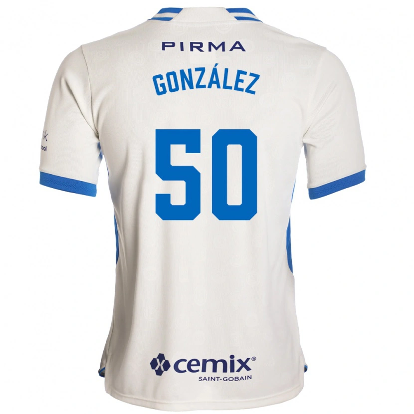 Danxen Enfant Maillot Kenneth González #50 Blanc Bleu Rouge Tenues Extérieur 2026/27 T-Shirt