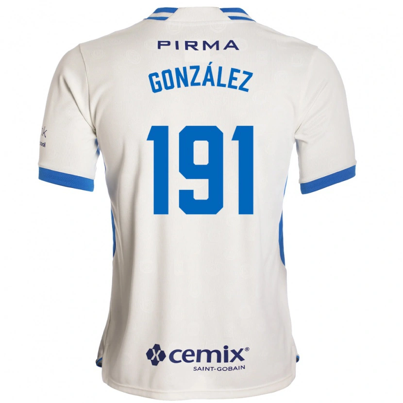 Danxen Enfant Maillot Alejandro González #191 Blanc Bleu Rouge Tenues Extérieur 2026/27 T-Shirt