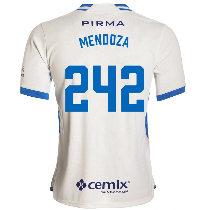 Danxen Enfant Maillot Giovani Mendoza #242 Blanc Bleu Rouge Tenues Extérieur 2026/27 T-Shirt