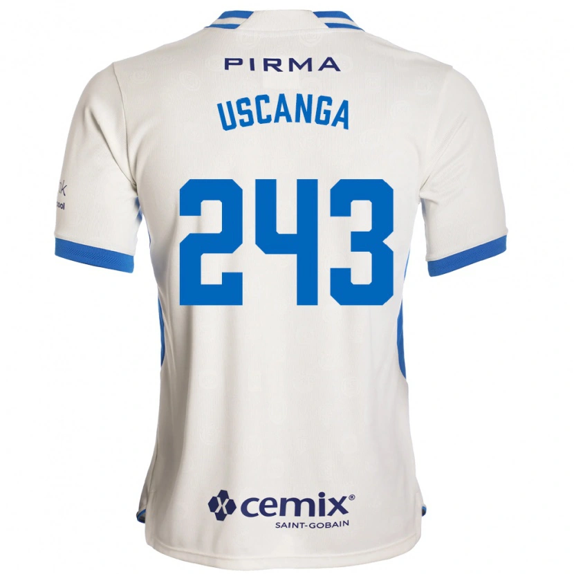 Danxen Enfant Maillot Rubén Uscanga #243 Blanc Bleu Rouge Tenues Extérieur 2026/27 T-Shirt