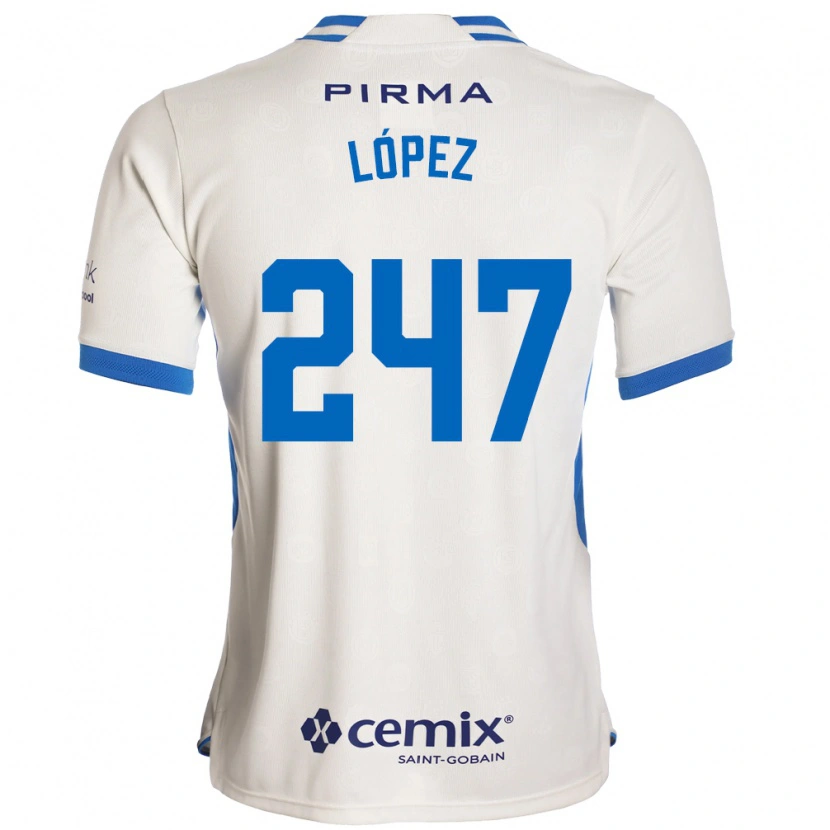 Danxen Enfant Maillot Santiago López #247 Blanc Bleu Rouge Tenues Extérieur 2026/27 T-Shirt