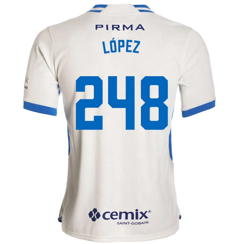 Danxen Enfant Maillot Ernesto López #248 Blanc Bleu Rouge Tenues Extérieur 2026/27 T-Shirt