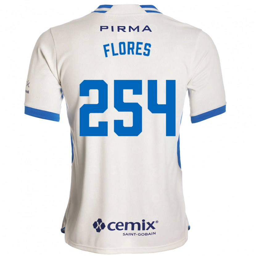 Danxen Enfant Maillot Derek Flores #254 Blanc Bleu Rouge Tenues Extérieur 2026/27 T-Shirt