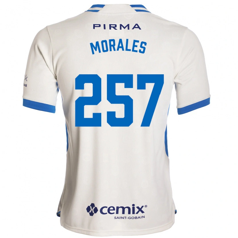 Danxen Enfant Maillot Diego Morales #257 Blanc Bleu Rouge Tenues Extérieur 2026/27 T-Shirt