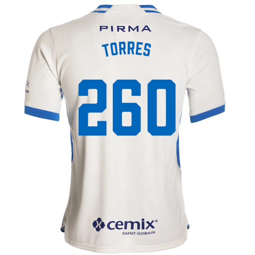 Danxen Enfant Maillot Raúl Torres #260 Blanc Bleu Rouge Tenues Extérieur 2026/27 T-Shirt
