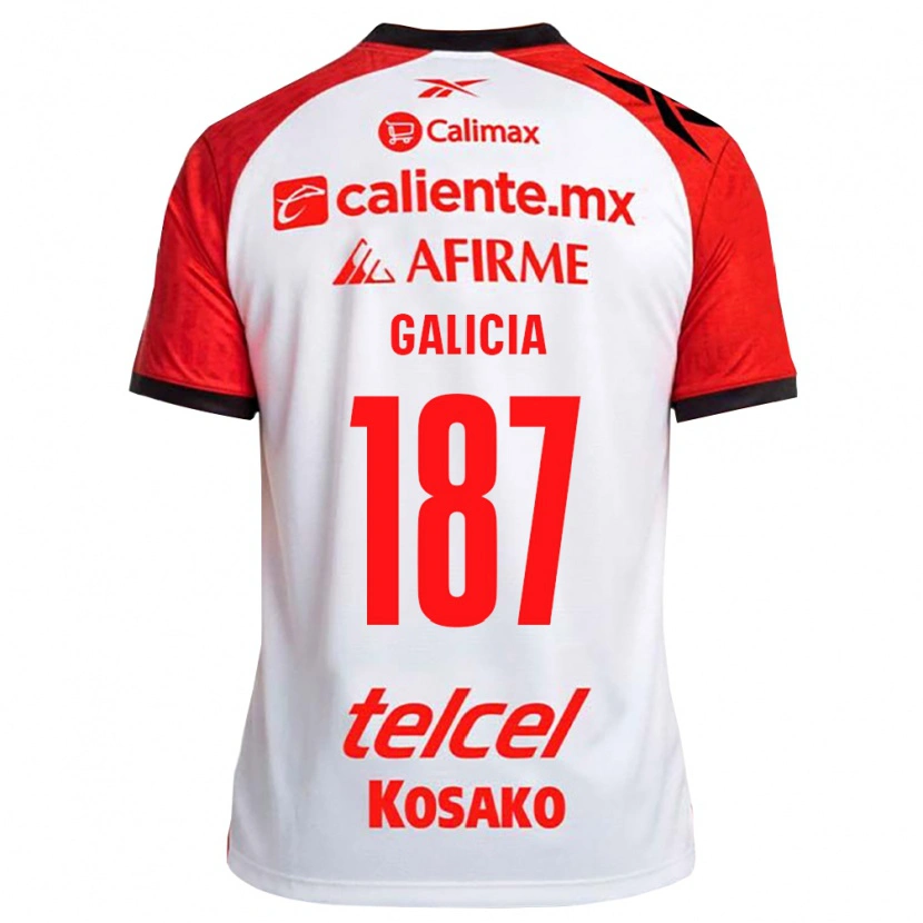 Danxen Enfant Maillot Carlos Galicia #187 Rouge Blanc Noir Tenues Extérieur 2026/27 T-Shirt
