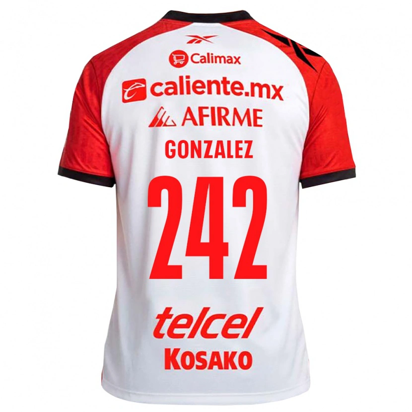 Danxen Enfant Maillot Osmar González #242 Rouge Blanc Noir Tenues Extérieur 2026/27 T-Shirt