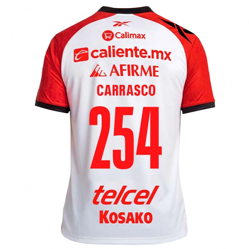 Danxen Enfant Maillot Jonathan Carrasco #254 Rouge Blanc Noir Tenues Extérieur 2026/27 T-Shirt